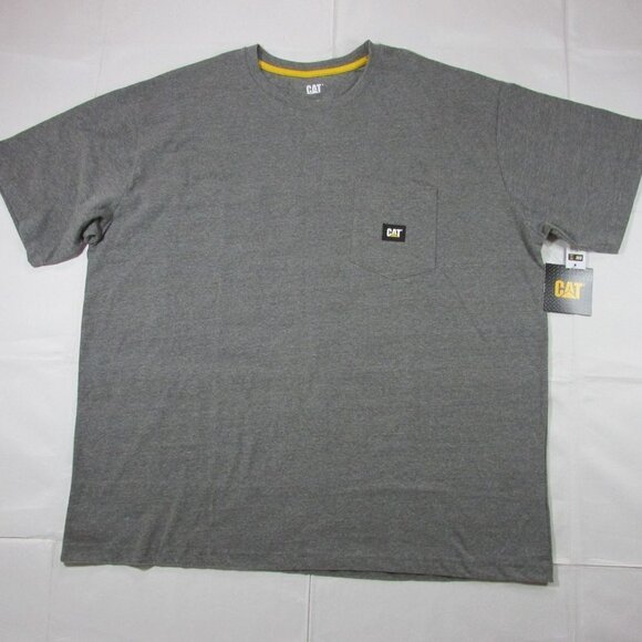 Caterpillar Men's 3XL Short Sleeve Trademark Pocket T-Shirt - Dark Gray - Picture 1 of 4